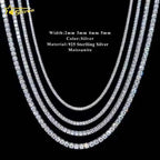 Elevate Your Style with Our Stunning 5mm VVS Moissanite Tennis Chain Necklace - Perfect for Men and Women!