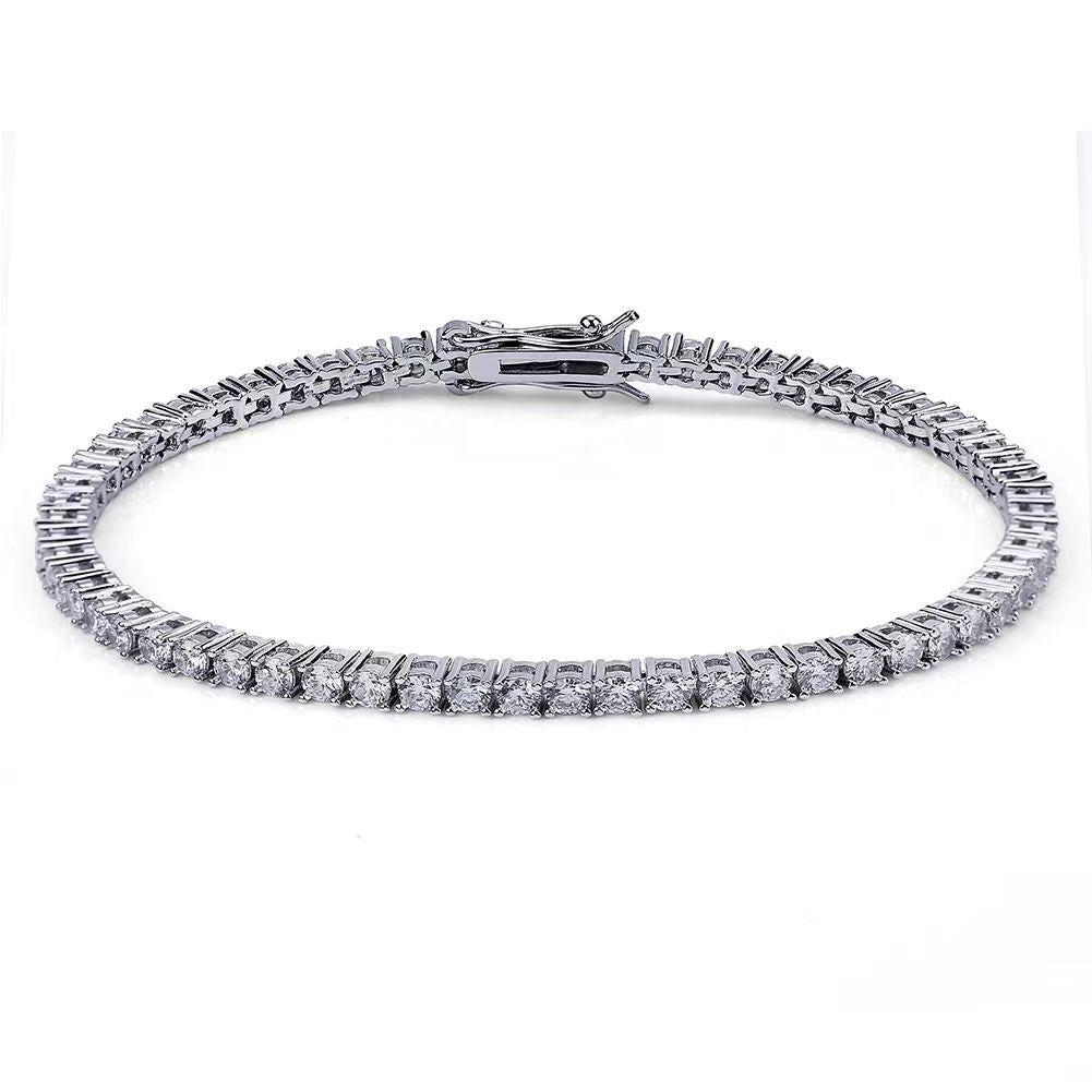 Elevate Your Style with Our Stunning 5mm VVS Moissanite Tennis Chain Necklace - Perfect for Men and Women!