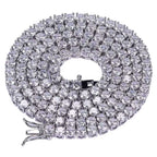 Elevate Your Style with Our Stunning 5mm VVS Moissanite Tennis Chain Necklace - Perfect for Men and Women!