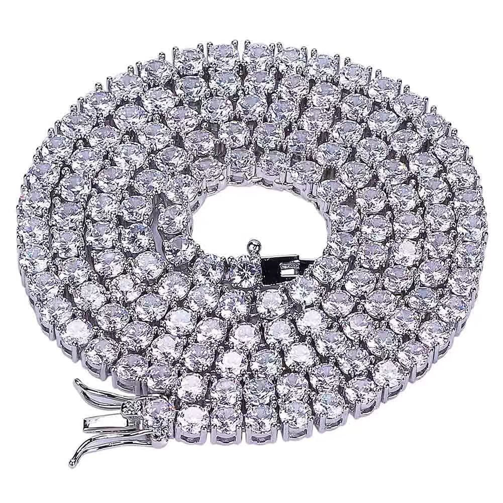 Elevate Your Style with Our Stunning 5mm VVS Moissanite Tennis Chain Necklace - Perfect for Men and Women!