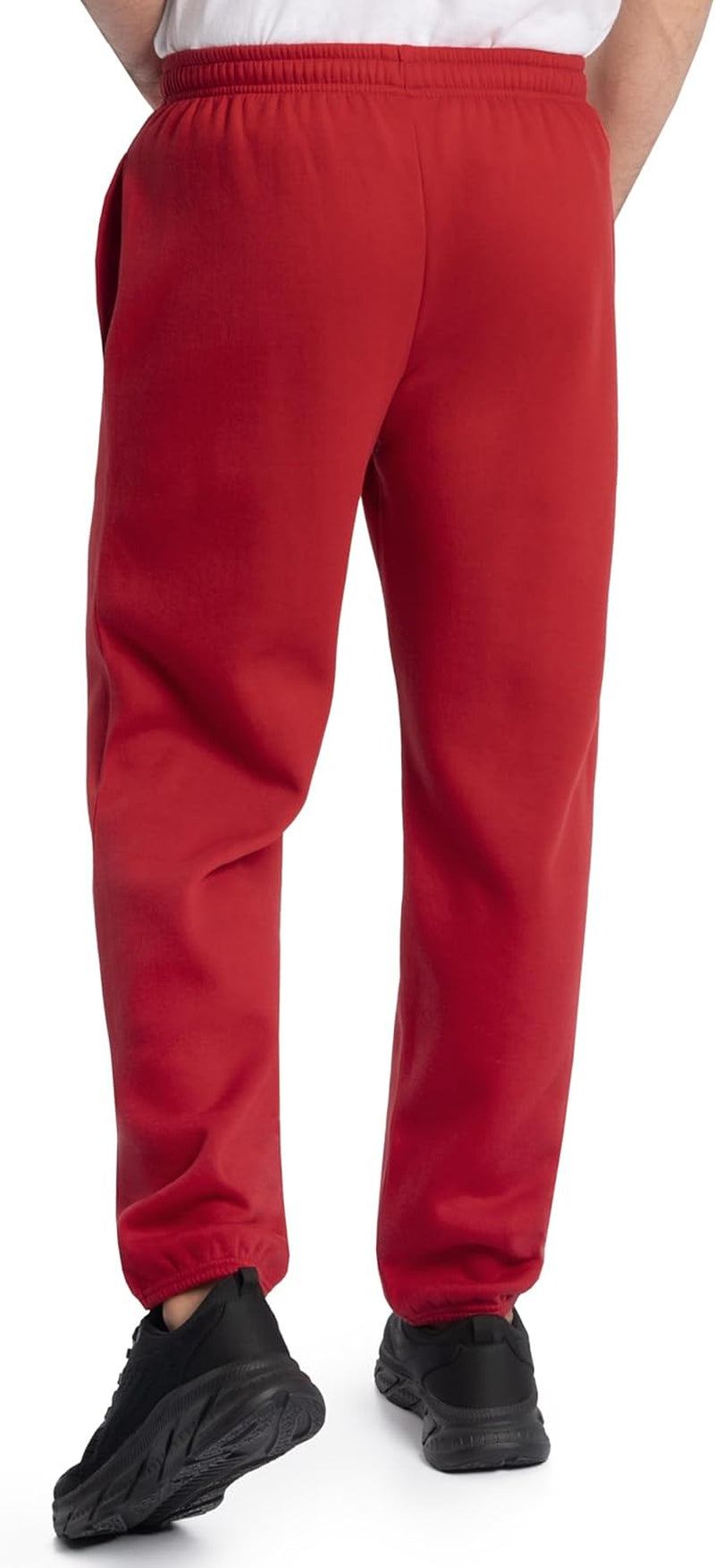 Elevate Your Comfort: Eversoft Red Fleece Sweatpants with Pockets - Relaxed Fit, Moisture-Wicking & Breathable