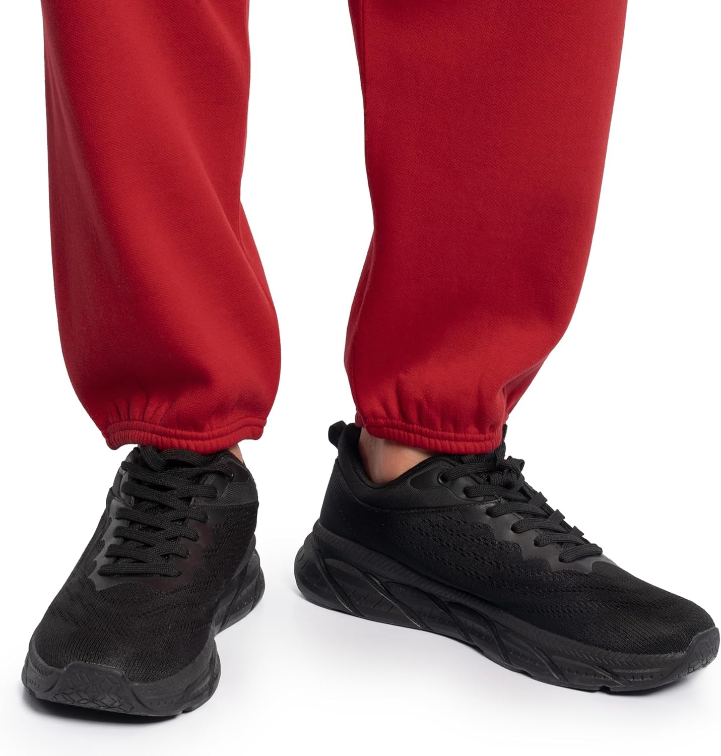 Elevate Your Comfort: Eversoft Red Fleece Sweatpants with Pockets - Relaxed Fit, Moisture-Wicking & Breathable