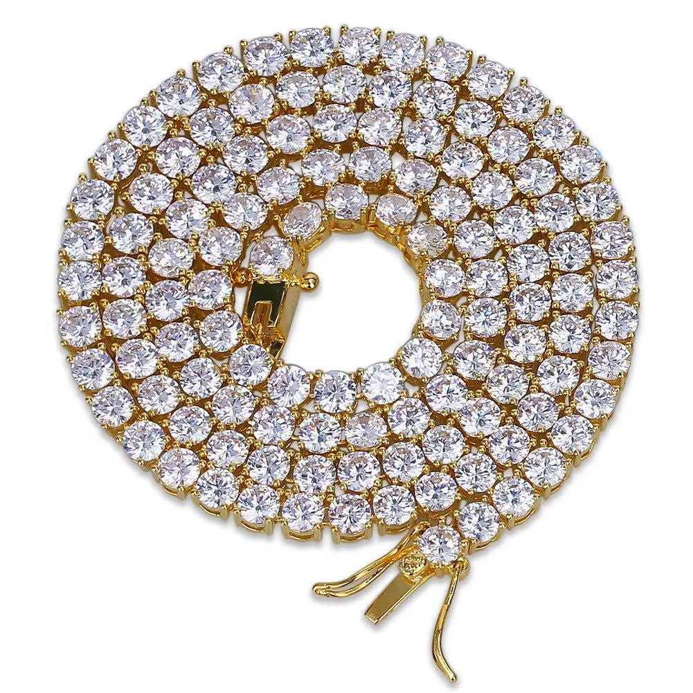 Elevate Your Style with Our Stunning 5mm VVS Moissanite Tennis Chain Necklace - Perfect for Men and Women!
