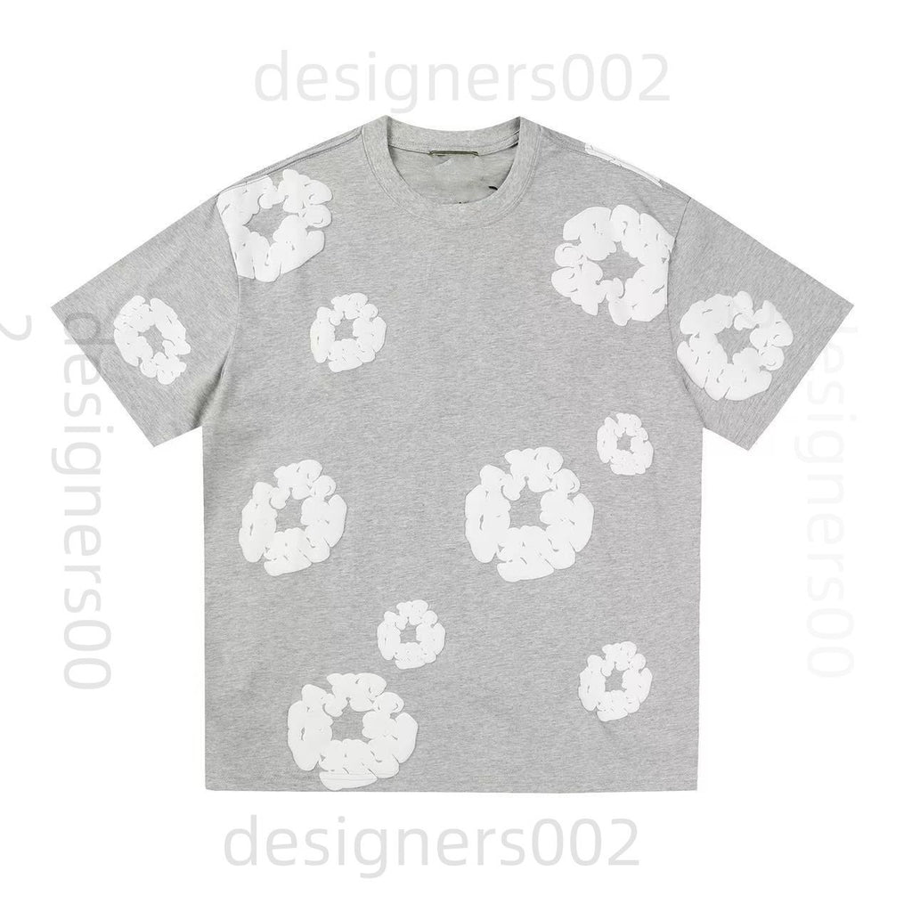 Denimes Tearhoodie Shorts T Shirt Mens T Shirt Designer Hoodie Graphic Tee Hipster Washed Fabric Street Graffiti Lettering Foil Print Vintage Coloeful Loose