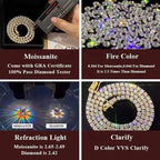 Elevate Your Style with Our Stunning 5mm VVS Moissanite Tennis Chain Necklace - Perfect for Men and Women!