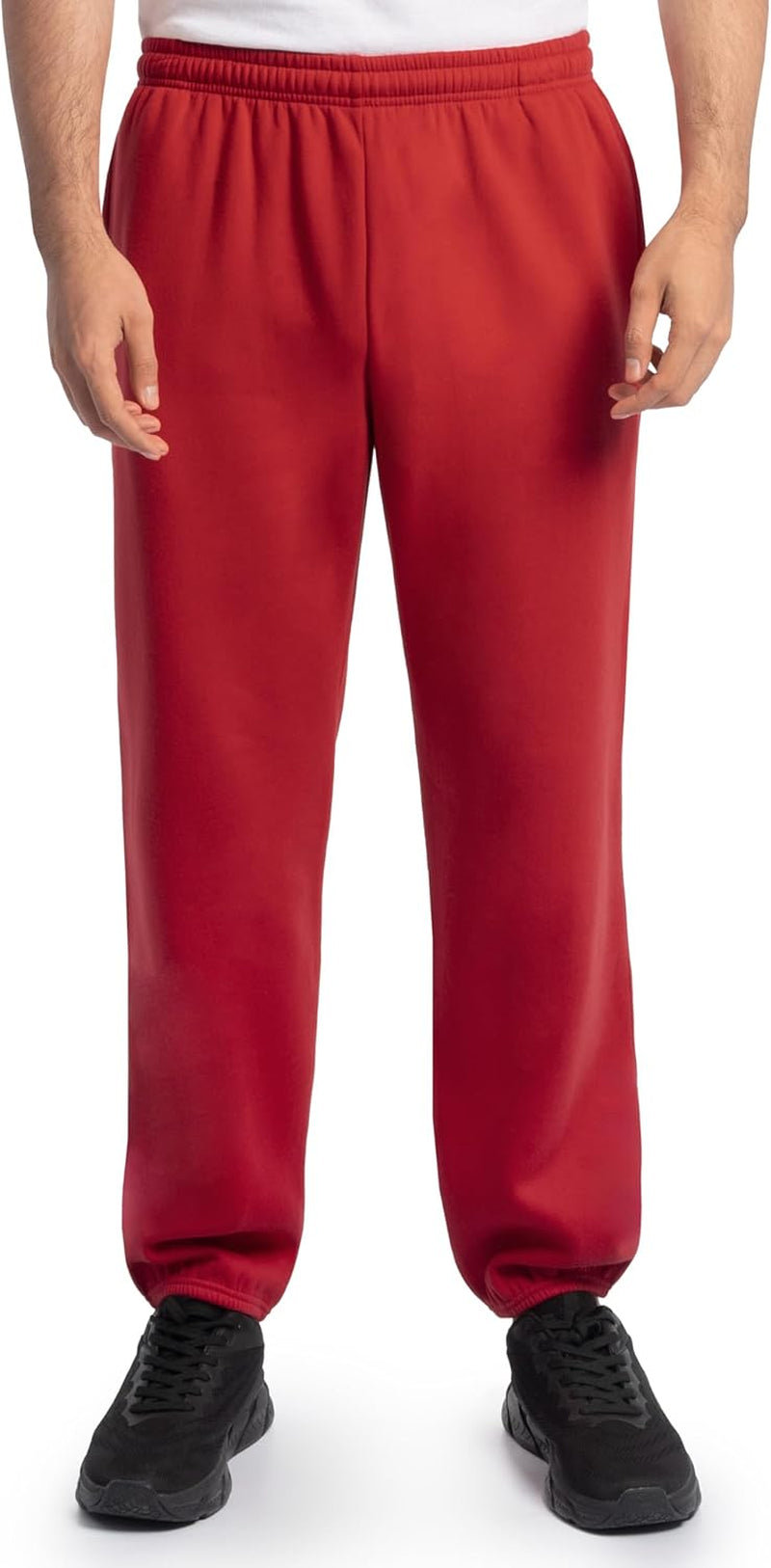 Elevate Your Comfort: Eversoft Red Fleece Sweatpants with Pockets - Relaxed Fit, Moisture-Wicking & Breathable